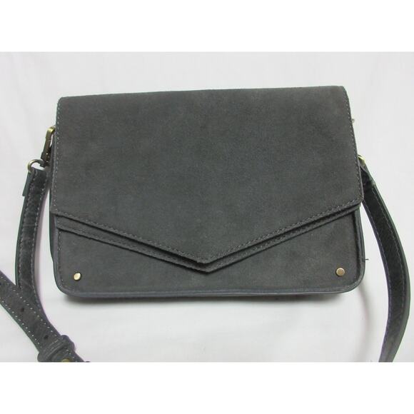 MIZTIQUE WOMENS CROSSBODY HANDBAG/PURSE ADJUSTABLE STRAP GRAY SUEDE EUC - Picture 2 of 10